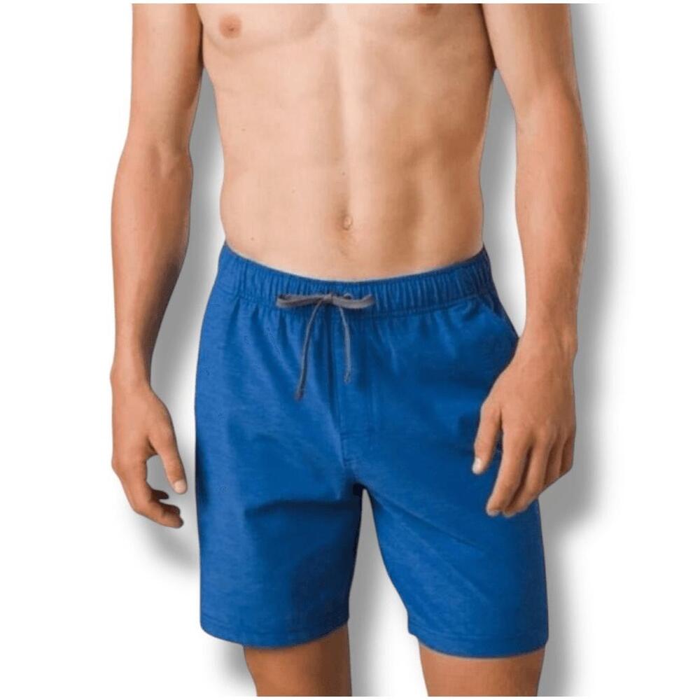 prAna Metric E-Waist Short‎ Mens XXL Blue Organic Cotton Recycled 8 Inch Inseam